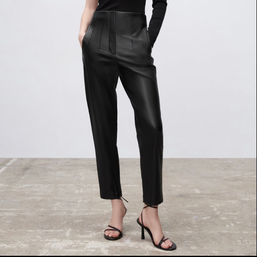 ZARA BLACK LEATHER PANTS